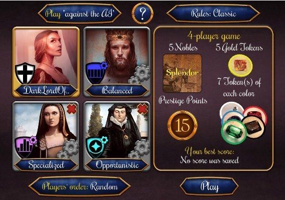 Splendor - Collection EN/DE/FR Global Steam Digital Key