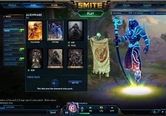 Smite: Ra and Alienware Skin EN Global Official website Digital Key