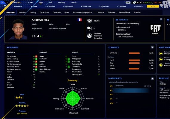 Tennis Manager 2023 EN/DE/FR/IT/ES Global Steam Digital Key