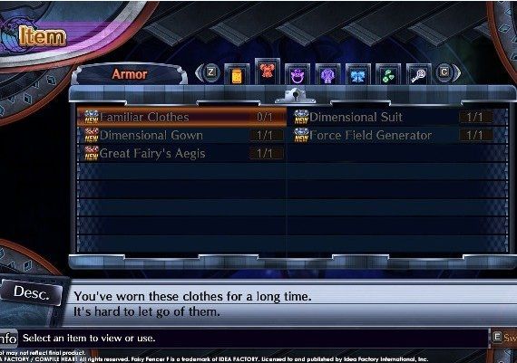 Fairy Fencer F ADF Ultimate Fencer Armor Set DLC EN/JA/ZH Global Steam Digital Key