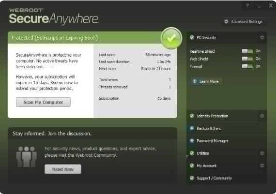 Webroot Secure Anywhere Antivirus 2021 6 Months 3 Dev EN Global Software License Digital Key
