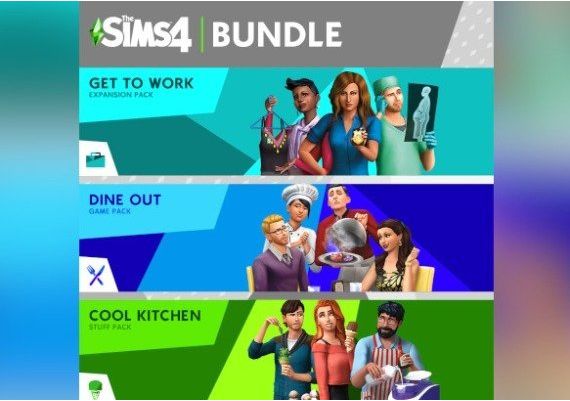 The Sims 4: Get to Work + Dine Out + Cool Kitchen Stuff - Bundle DLC EN United States Xbox One/Series Digital Key