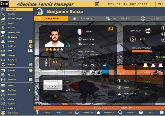 Absolute Tennis Manager EN/FR Global Steam Digital Key