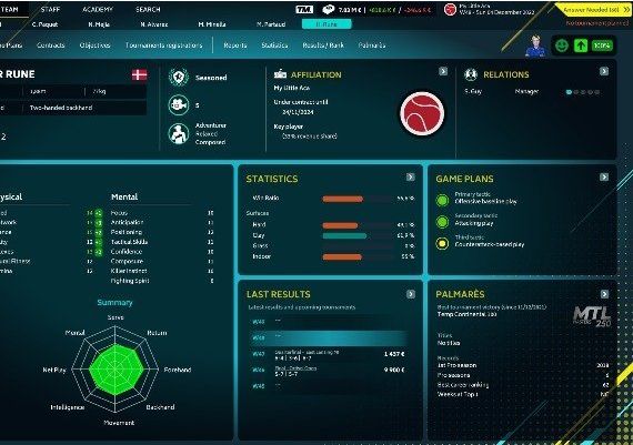 Tennis Manager 2022 EN/DE/FR/IT/ES Global Steam Digital Key